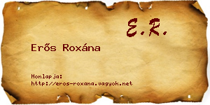 Erős Roxána névjegykártya